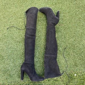 Stuart weitzman black suede highland boots